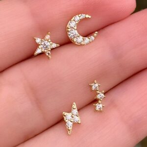 4 Gold piercings